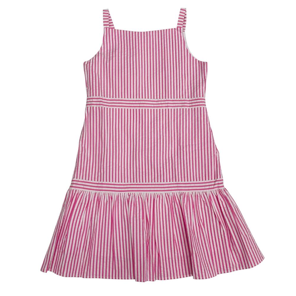NWT Florence Eiseman Size 14 Seersucker Dress with Hem Ruffle